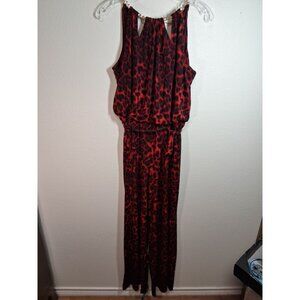 NWT Thalia Jumpsuit Party Club Animal Print Y2K Business Casual Red Size Medium